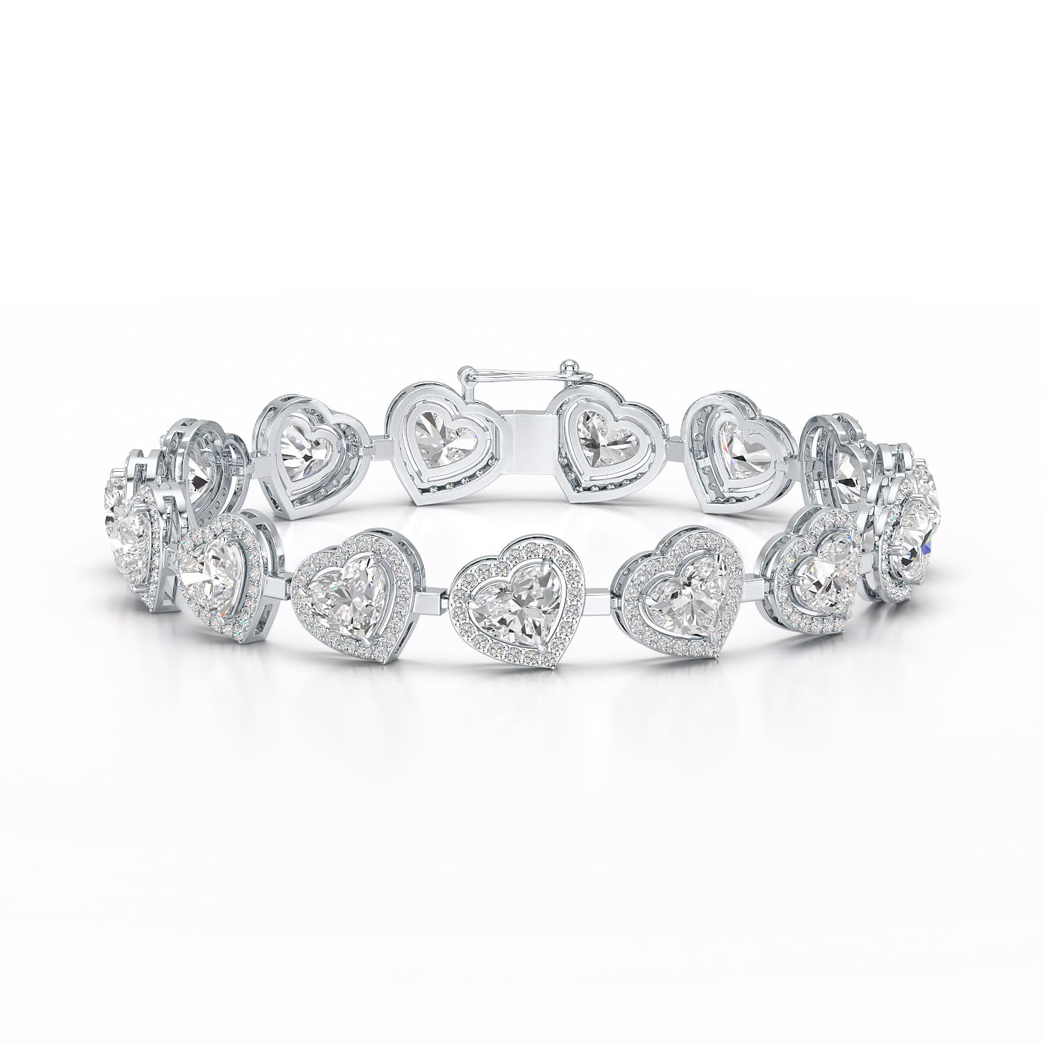 17.4 CT Heart Shaped Lab Diamond Bracelet