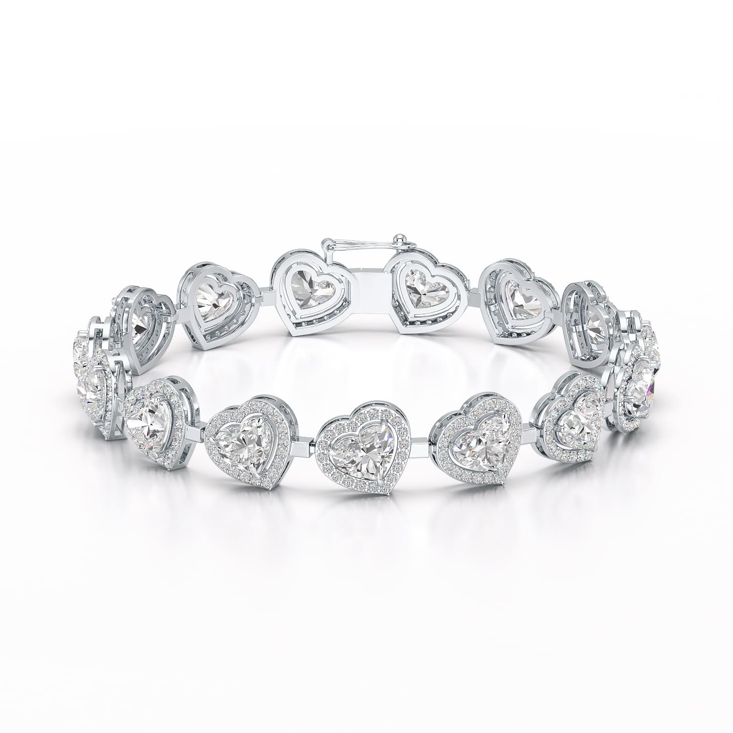 17.4 CT Heart Shaped Lab Diamond Bracelet