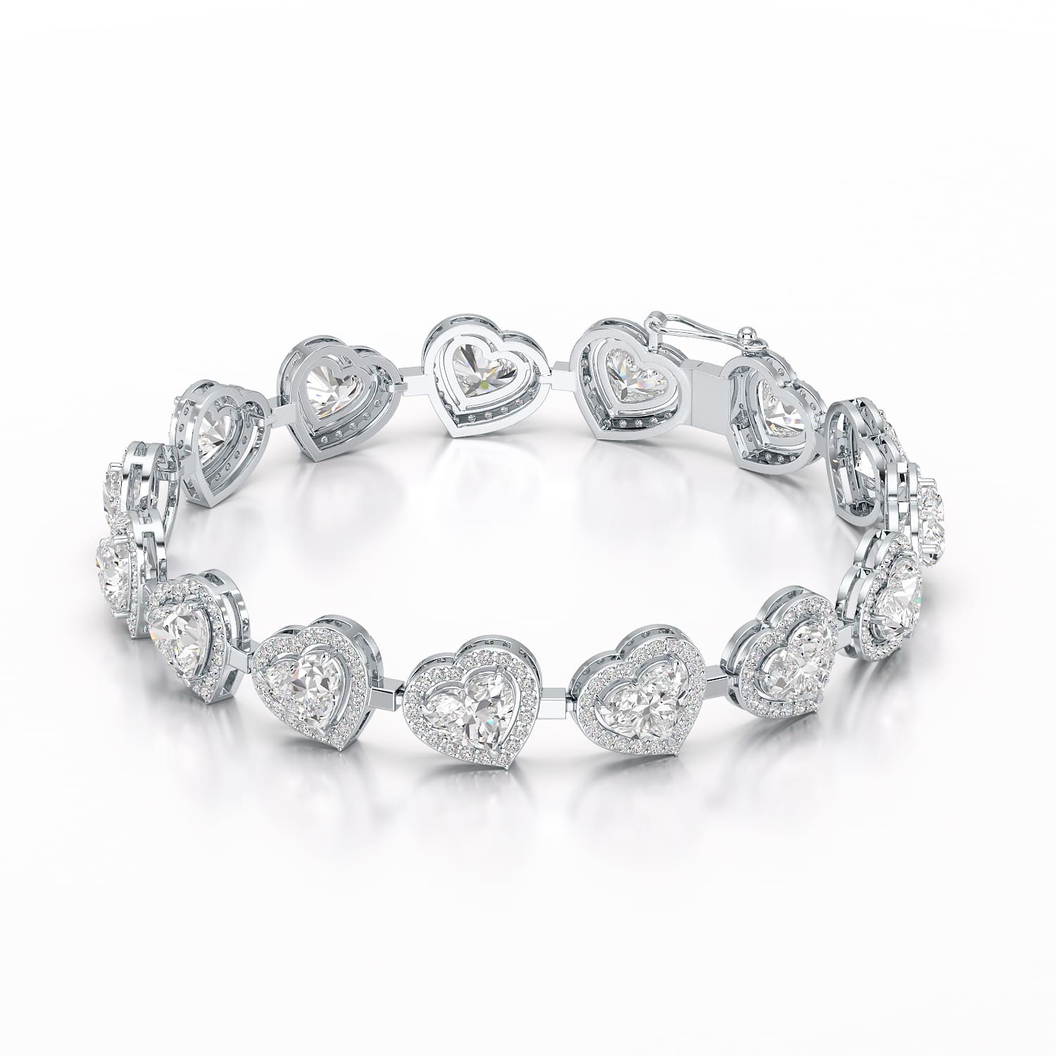 17.4 CT Heart Shaped Lab Diamond Bracelet