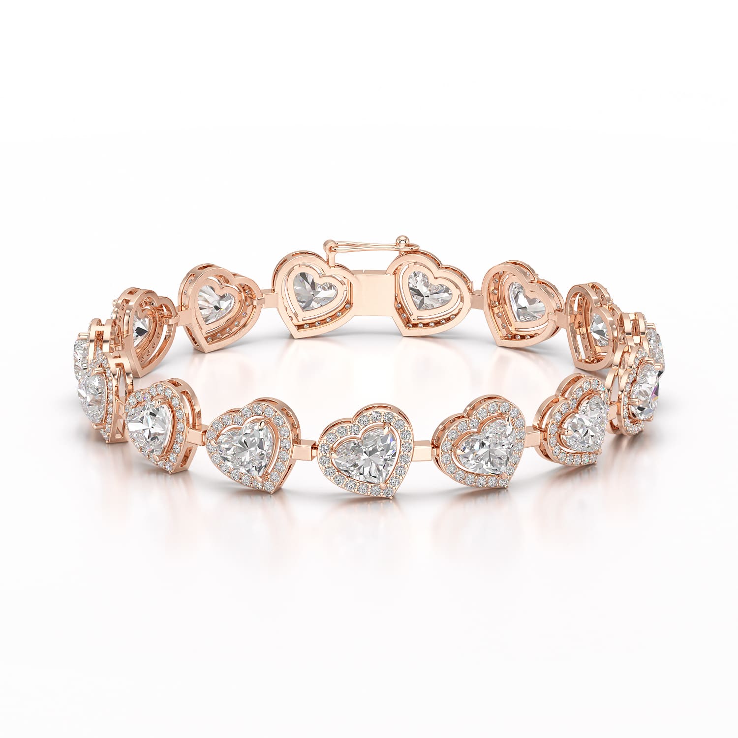 17.4 CT Heart Shaped Lab Diamond Bracelet