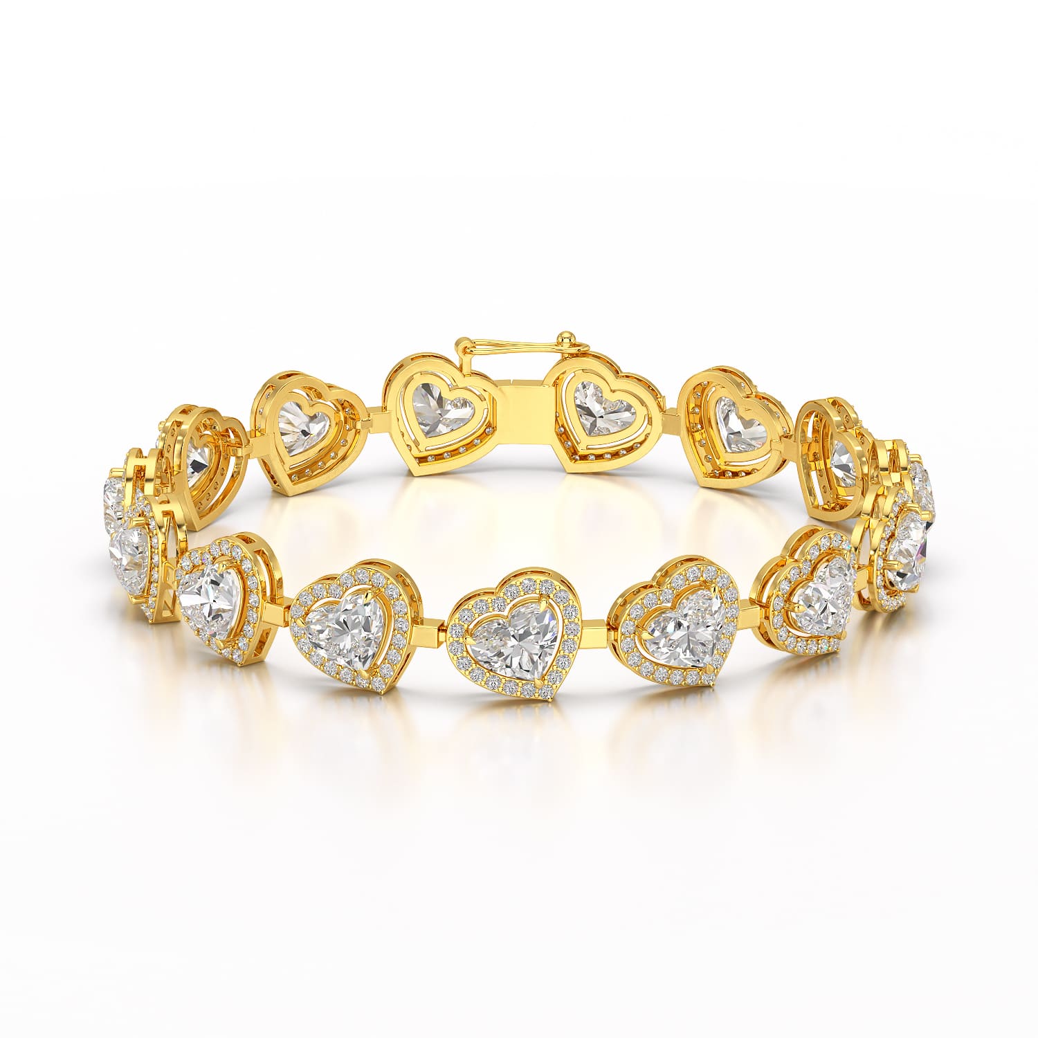 17.4 CT Heart Shaped Lab Diamond Bracelet