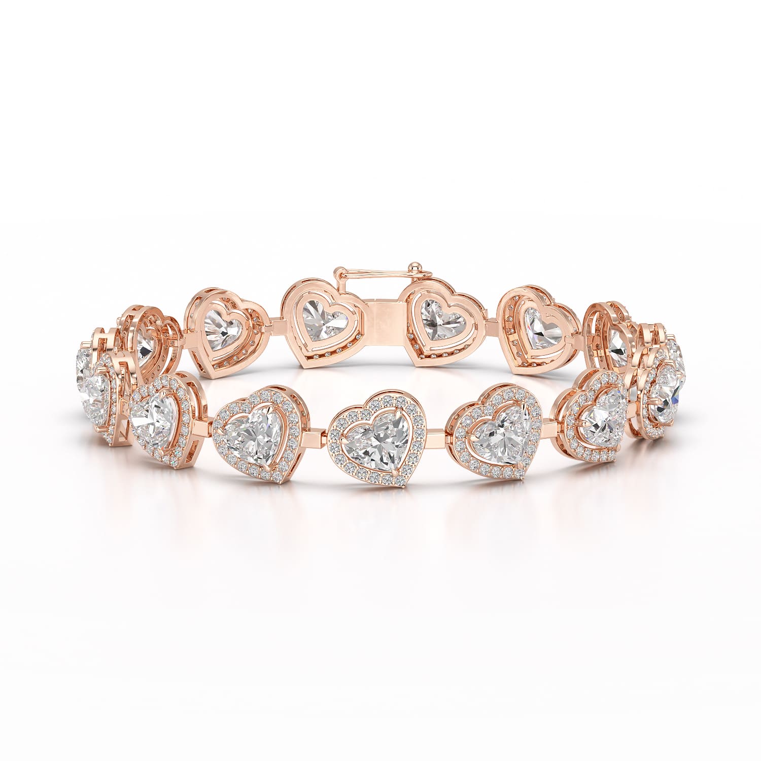 17.4 CT Heart Shaped Lab Diamond Bracelet