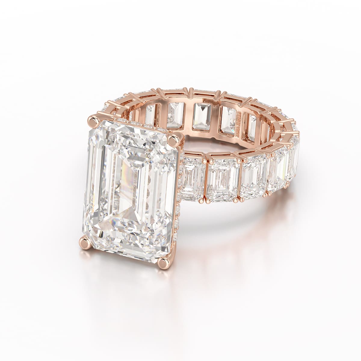 18.42 CT Emerald Cut Lab Diamond Solitaire Ring