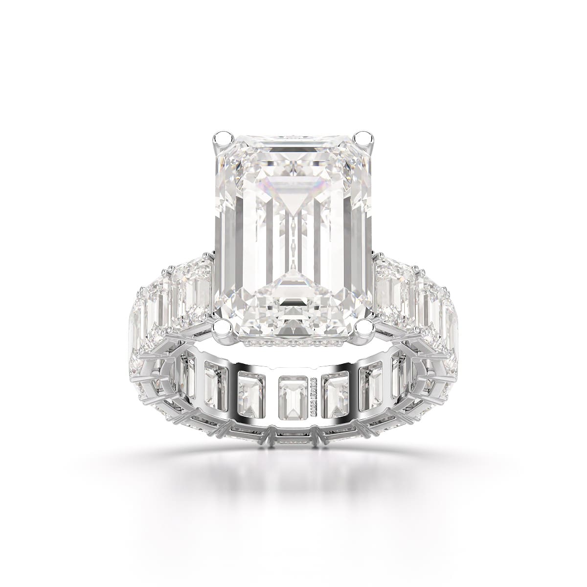 18.42 CT Emerald Cut Lab Diamond Solitaire Ring