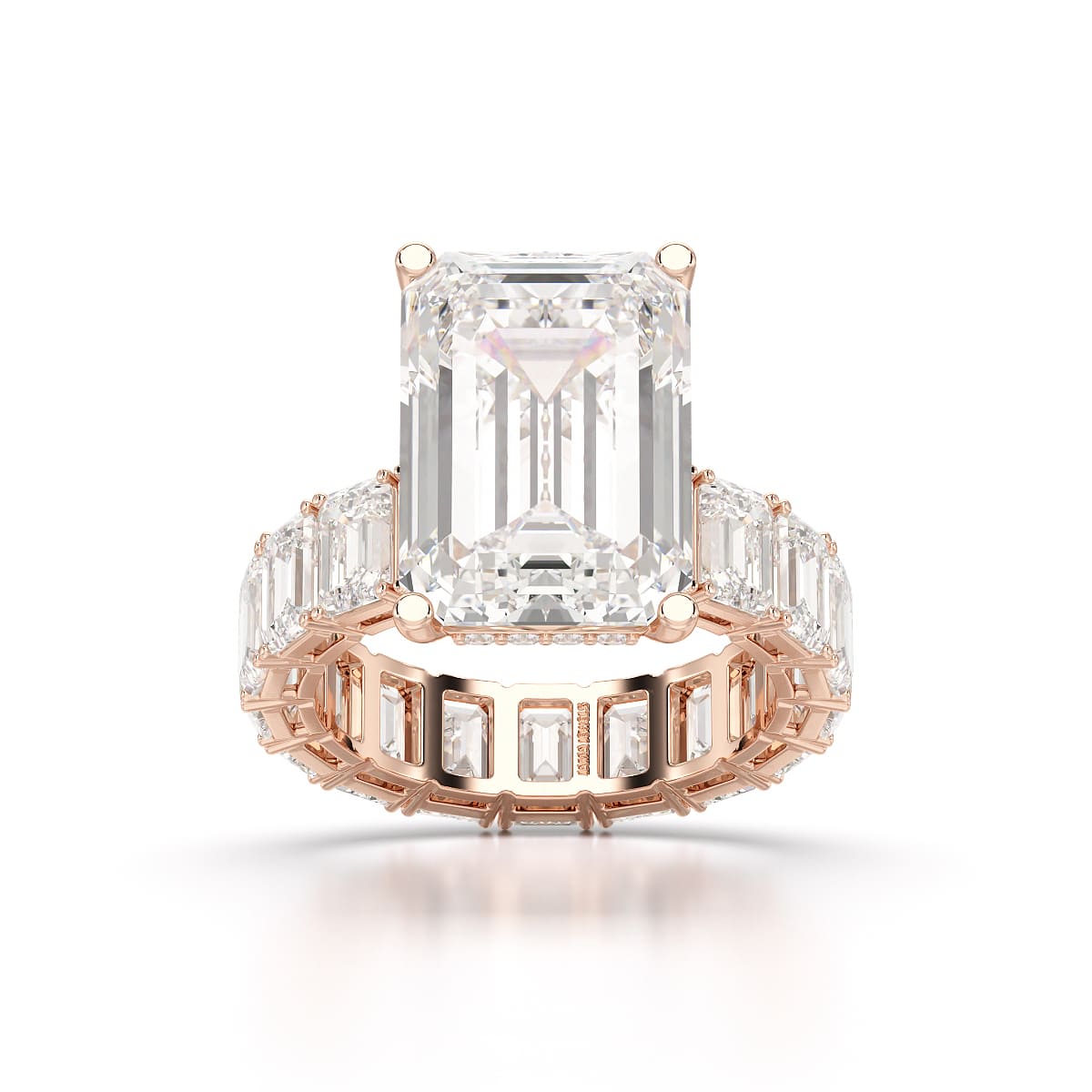 18.42 CT Emerald Cut Lab Diamond Solitaire Ring