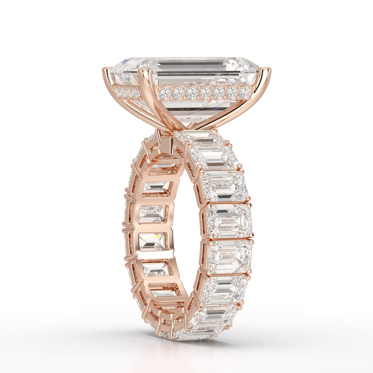 18.42 CT Emerald Cut Lab Diamond Solitaire Ring