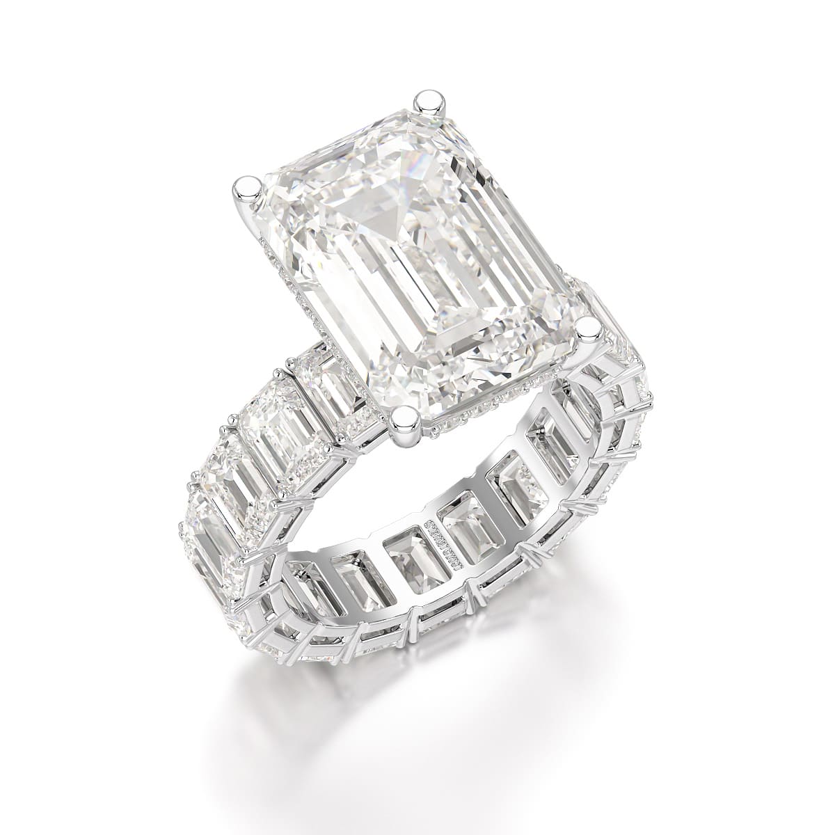 18.42 CT Emerald Cut Lab Diamond Solitaire Ring