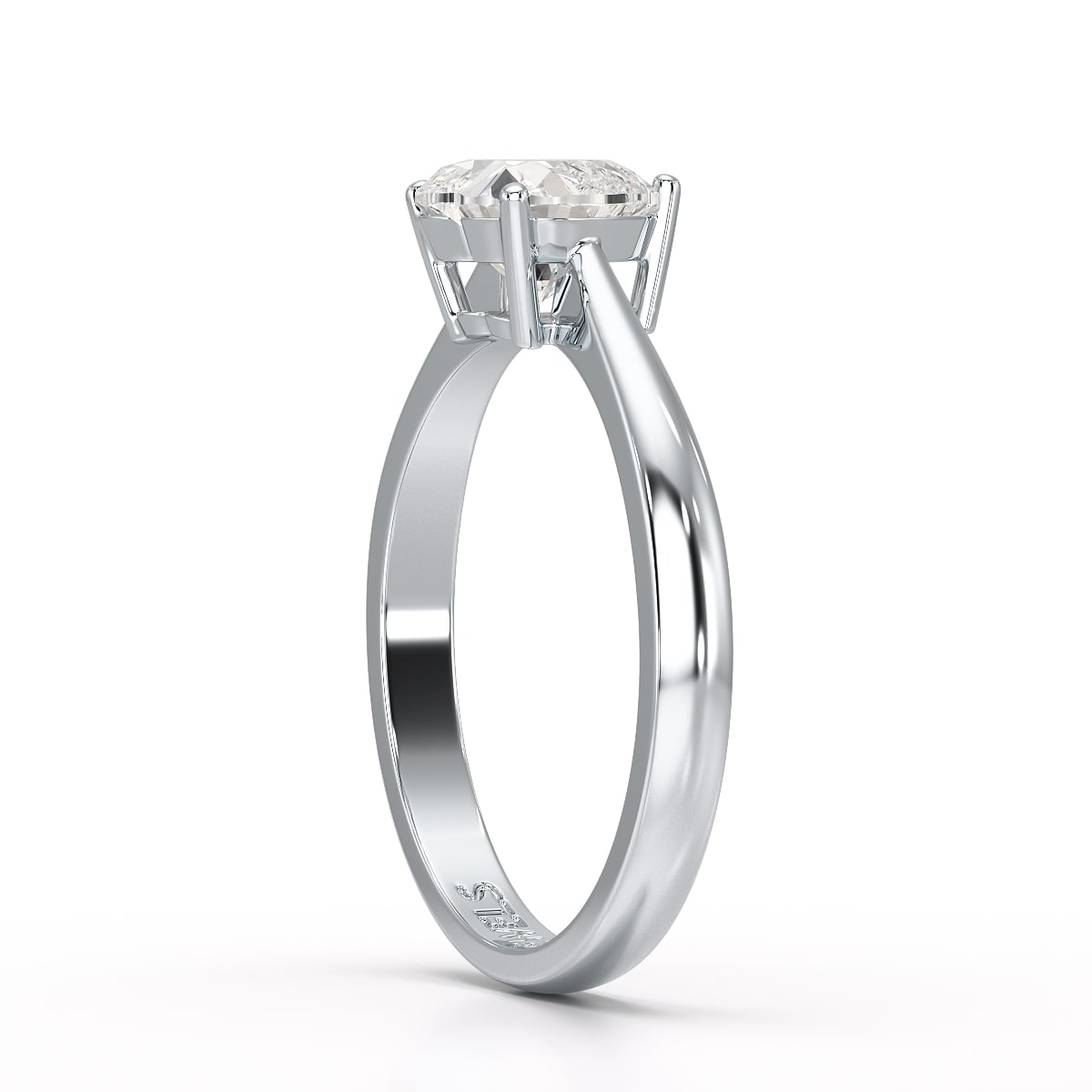1 Ct Heart Shaped Solitaire Lab Diamond Ring
