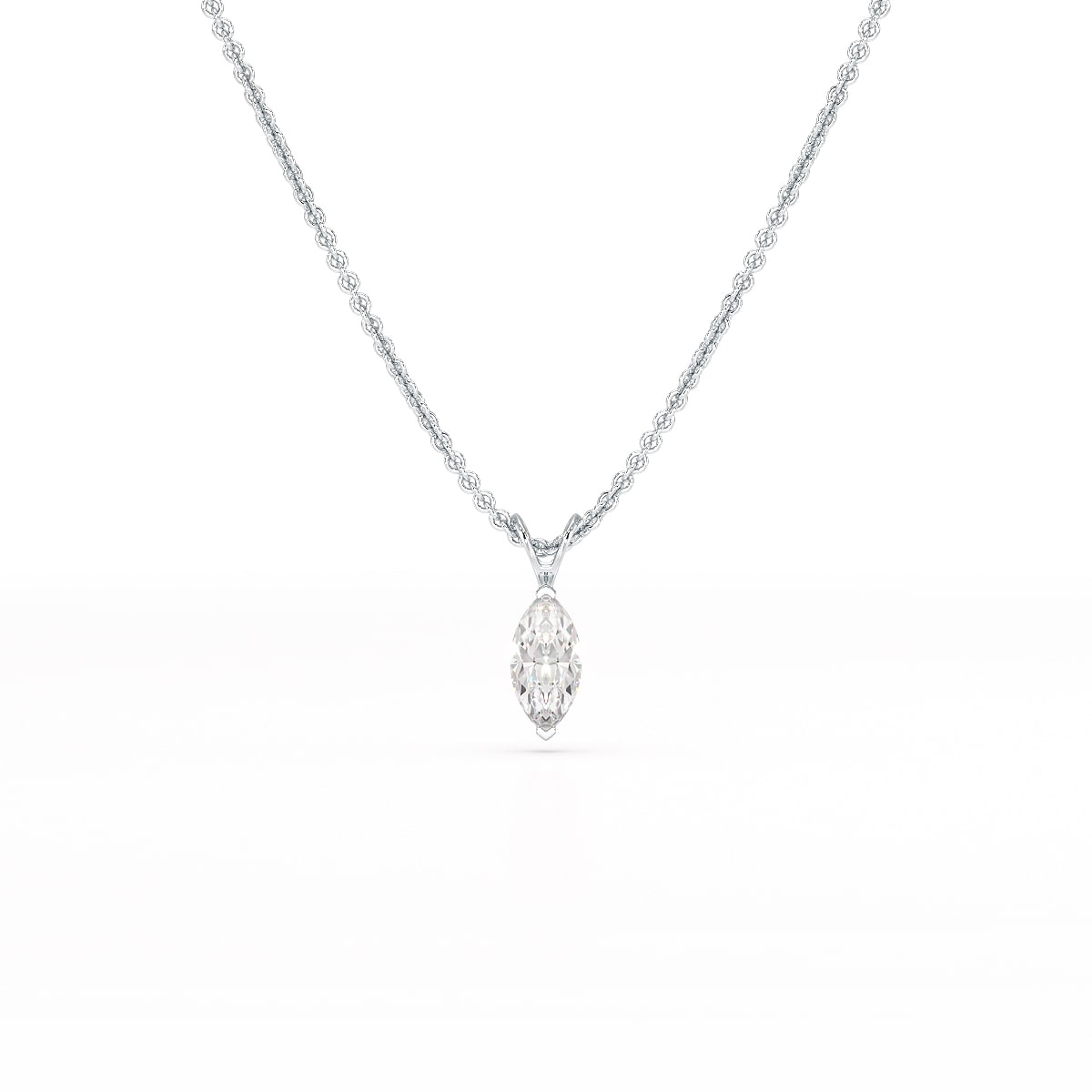 1 CT Lab Grown Diamond Marquise Solitaire Pendant