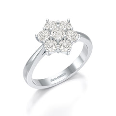 1 Carat Round Cut Lab Diamond Ring