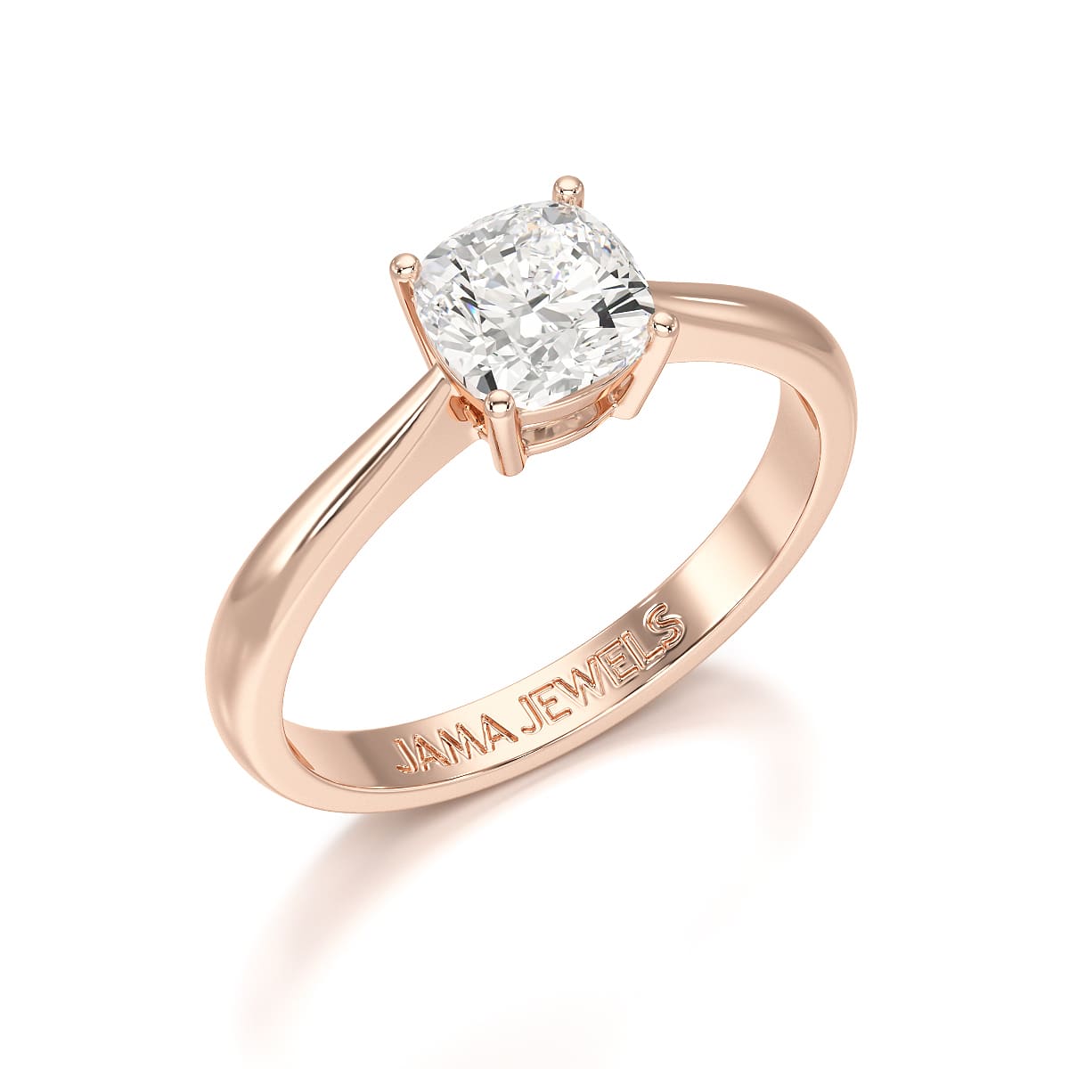 1 CT Cushion Cut Lab Diamond Solitaire Ring