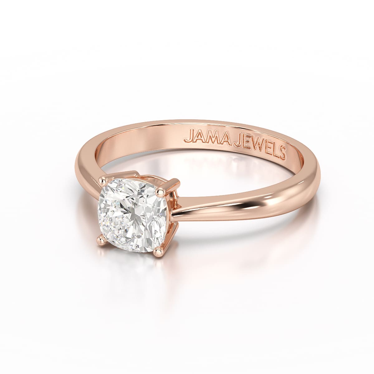 1 CT Cushion Cut Lab Diamond Solitaire Ring