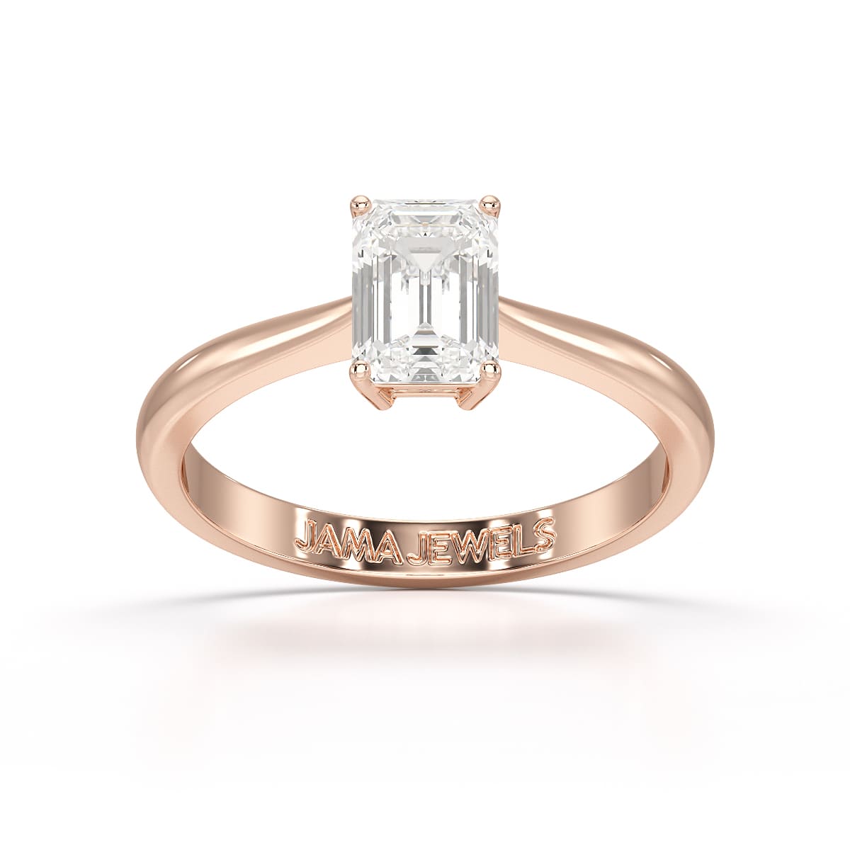 1 CT Emerald Cut Solitaire Lab Diamond Ring