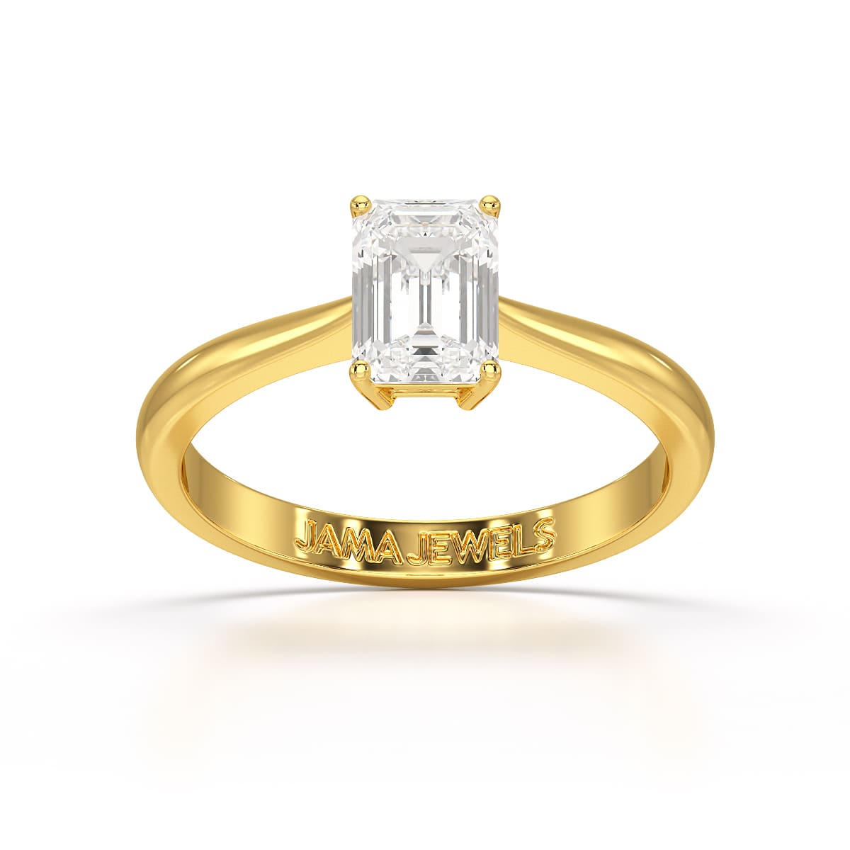 1 CT Emerald Cut Solitaire Lab Diamond Ring