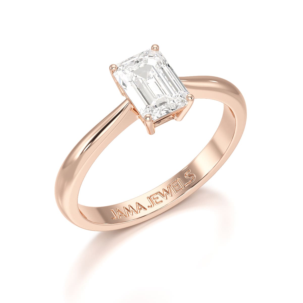 1 CT Emerald Cut Solitaire Lab Diamond Ring