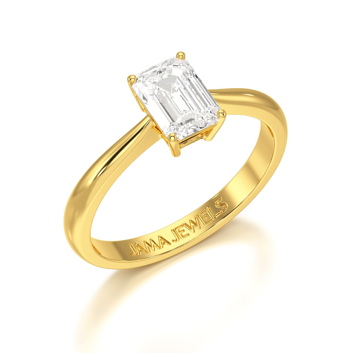 1 CT Emerald Cut Solitaire Lab Diamond Ring