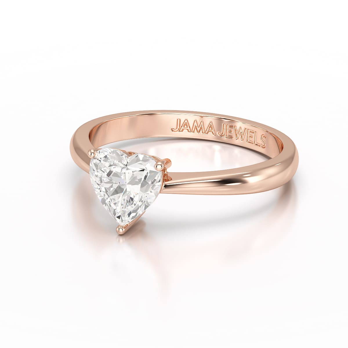 1 CT Heart Shaped Solitaire Lab Diamond Ring