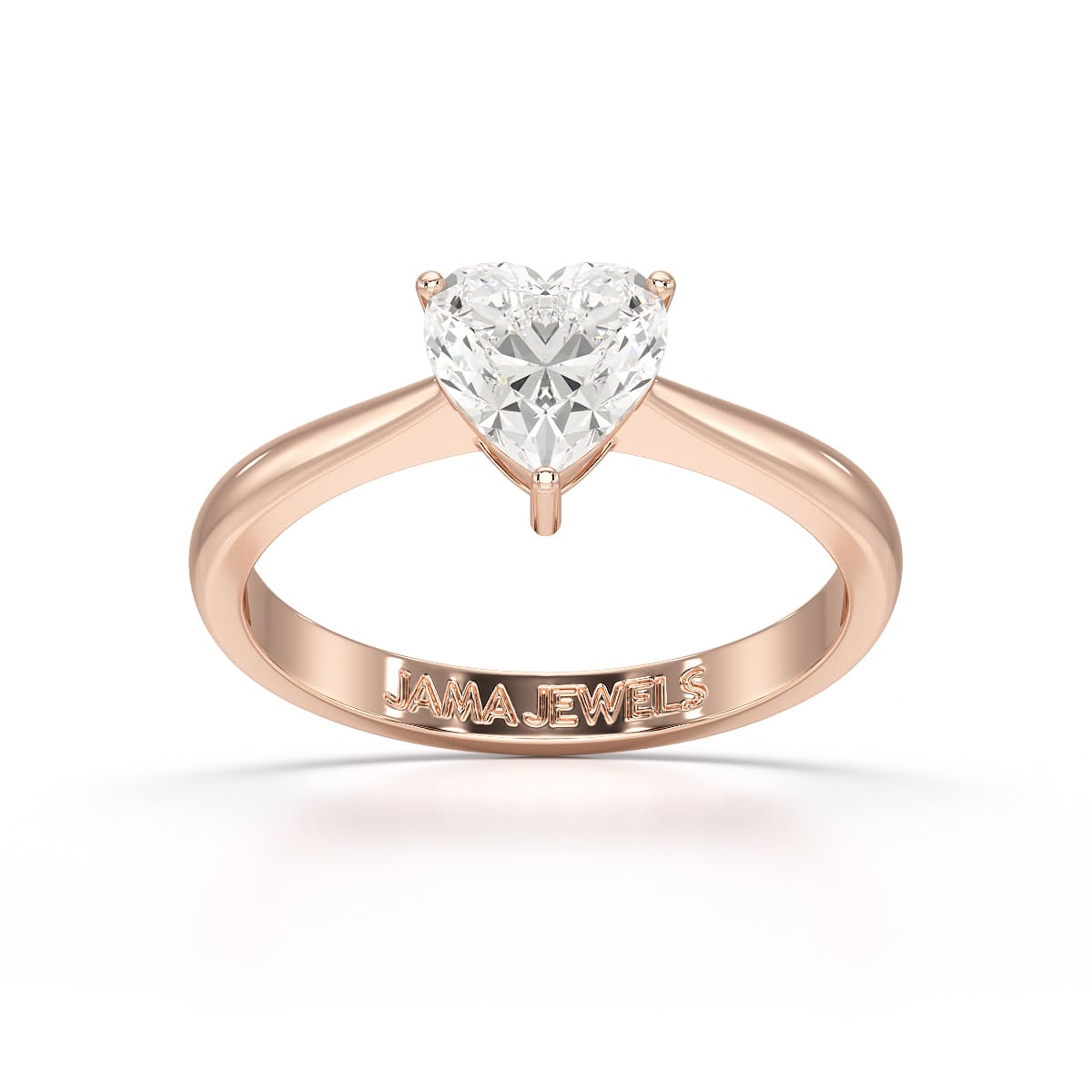 1 CT Heart Shaped Solitaire Lab Diamond Ring