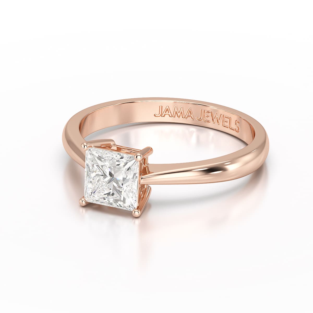 1 CT Princess Cut Solitaire Lab Diamond Engagement Ring