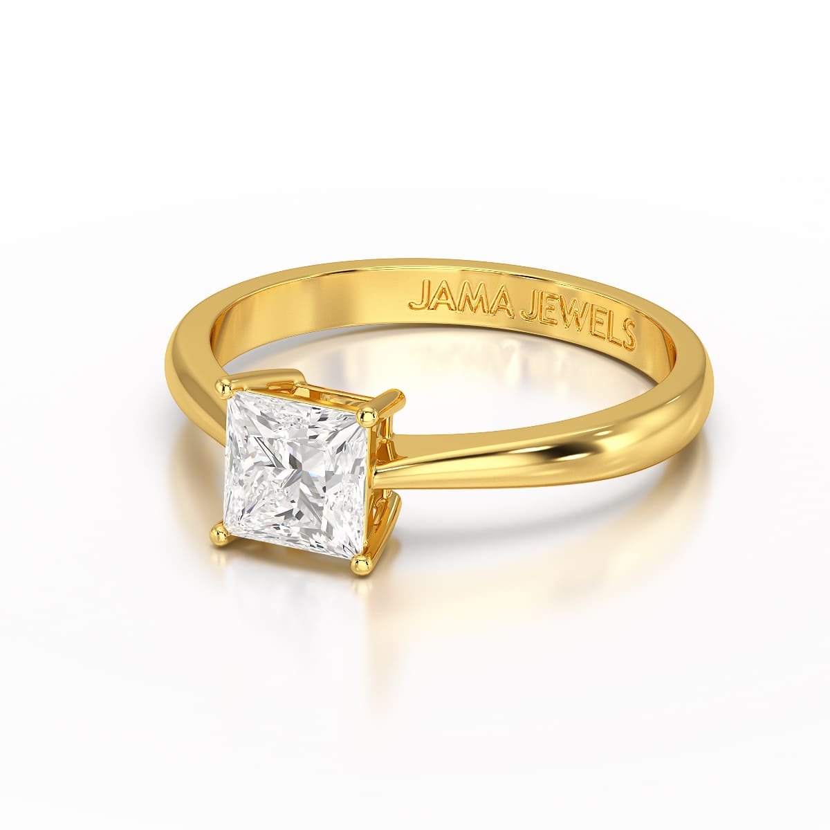 1 CT Princess Cut Solitaire Lab Diamond Engagement Ring