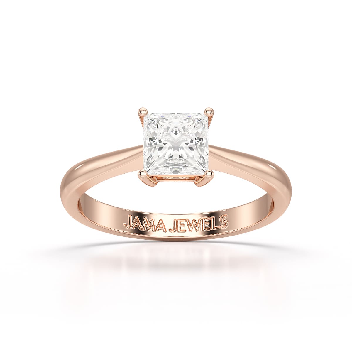 1 CT Princess Cut Solitaire Lab Diamond Engagement Ring