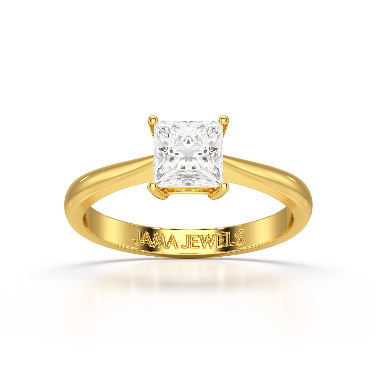 1 CT Princess Cut Solitaire Lab Diamond Engagement Ring