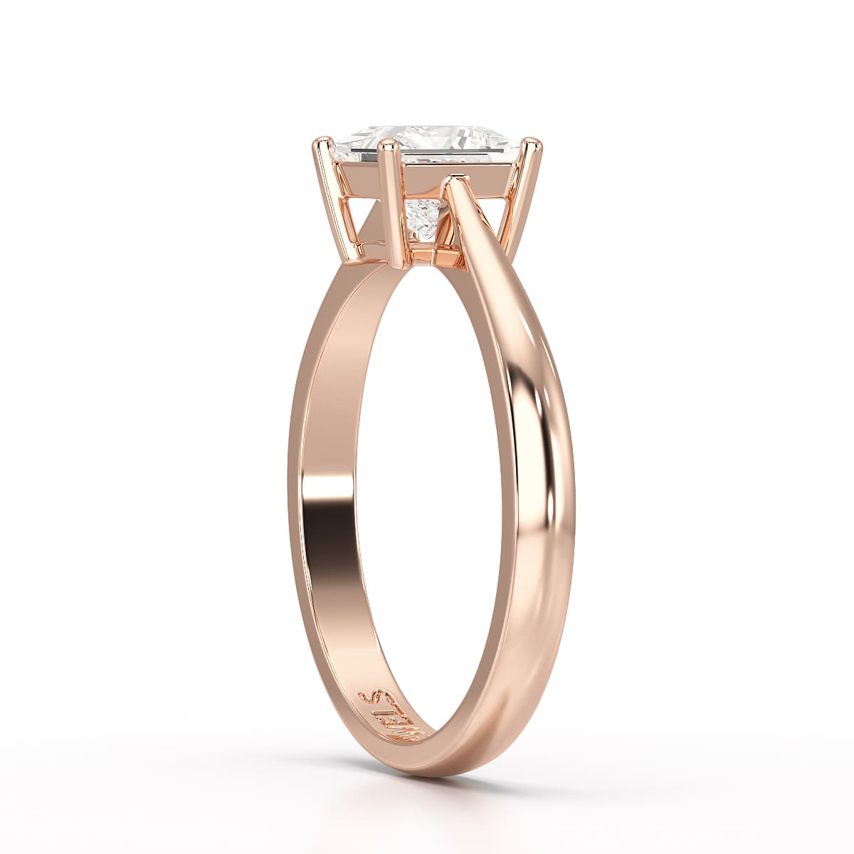 1 CT Princess Cut Solitaire Lab Diamond Engagement Ring