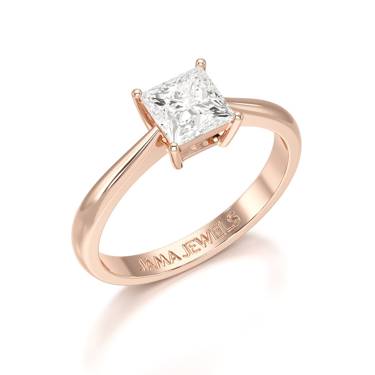 1 CT Princess Cut Solitaire Lab Diamond Engagement Ring
