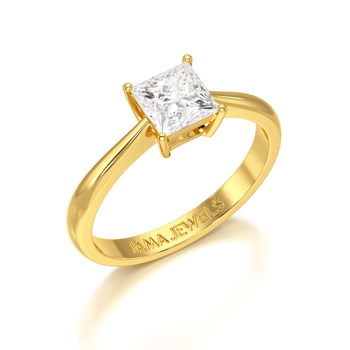 1 CT Princess Cut Solitaire Lab Diamond Engagement Ring