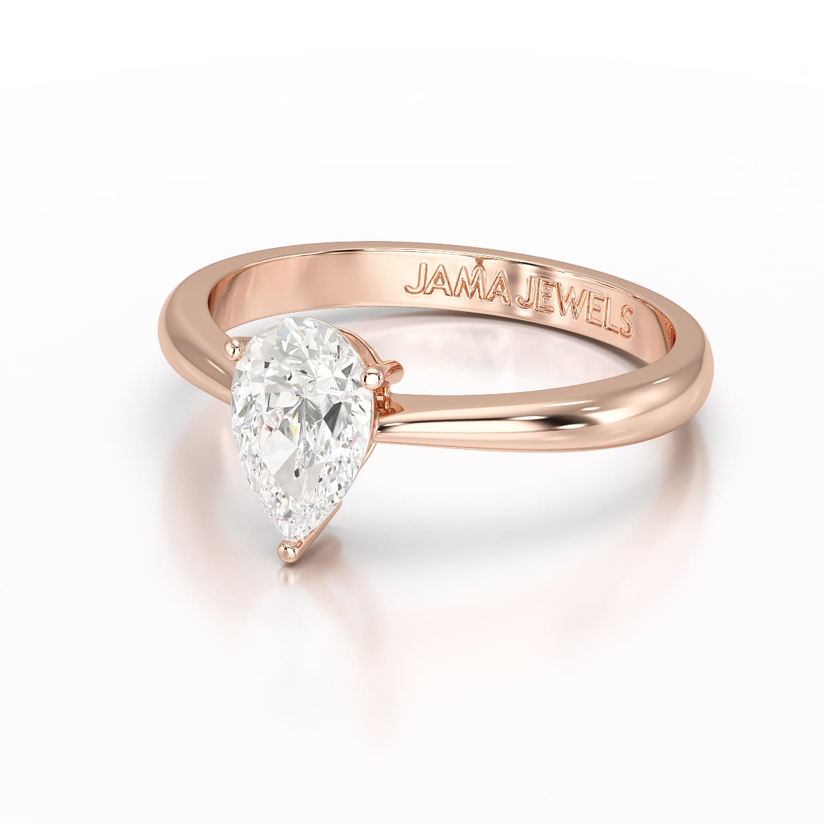 1 CT Solitaire Pear Shape Lab Diamond Ring