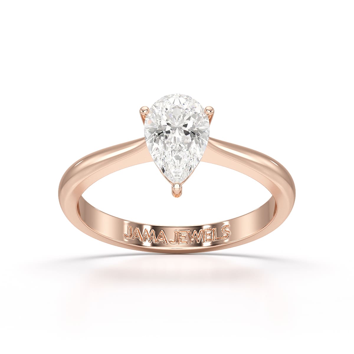 1 CT Solitaire Pear Shape Lab Diamond Ring