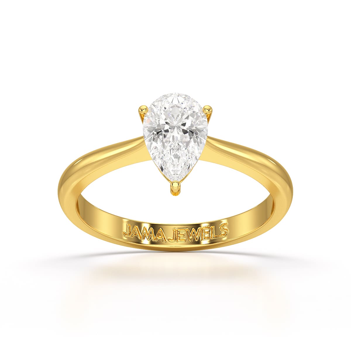 1 CT Solitaire Pear Shape Lab Diamond Ring