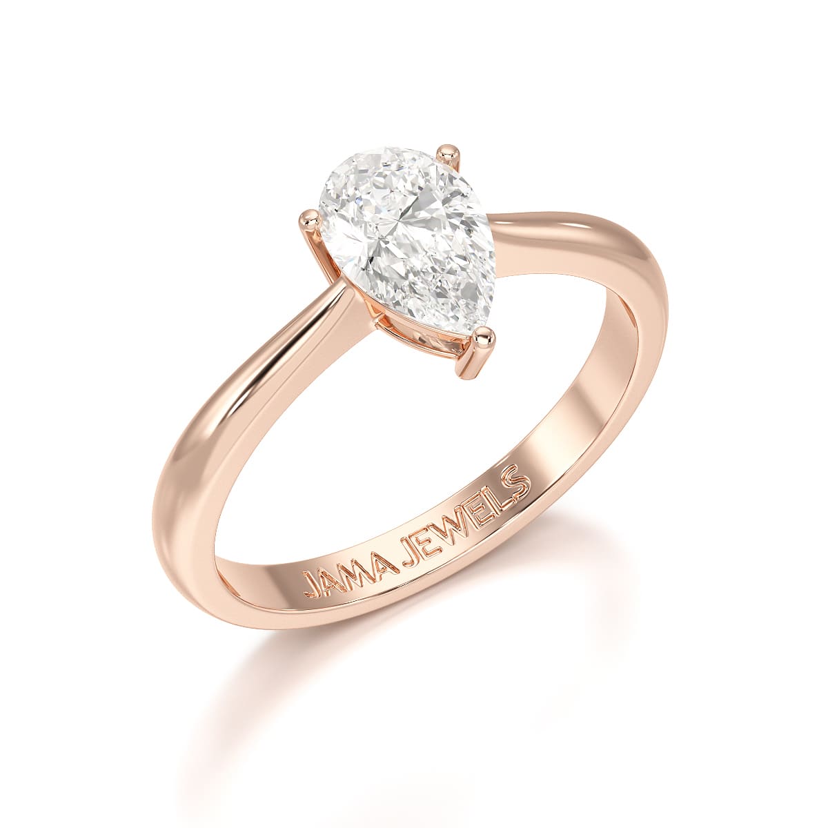 1 CT Solitaire Pear Shape Lab Diamond Ring