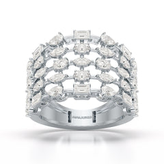 2.16 CT Multi Shape Layered Lab Diamond Ring