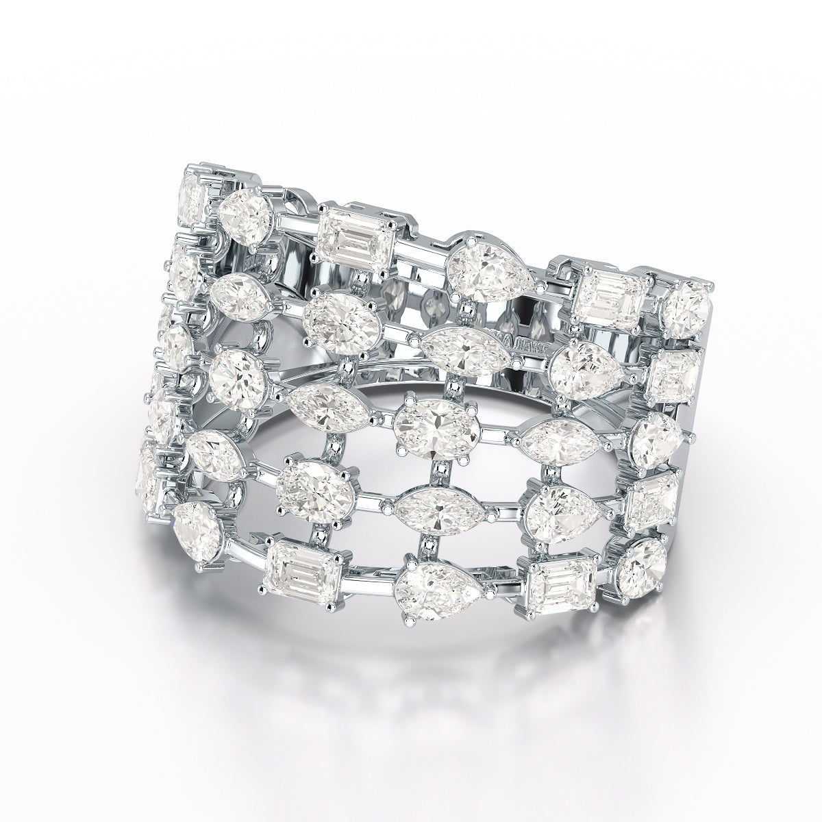 2.16 CT Multi Shape Layered Lab Diamond Ring