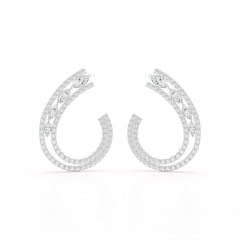 2.2 CT Lab Diamond Marquise Cut Stud Earrings