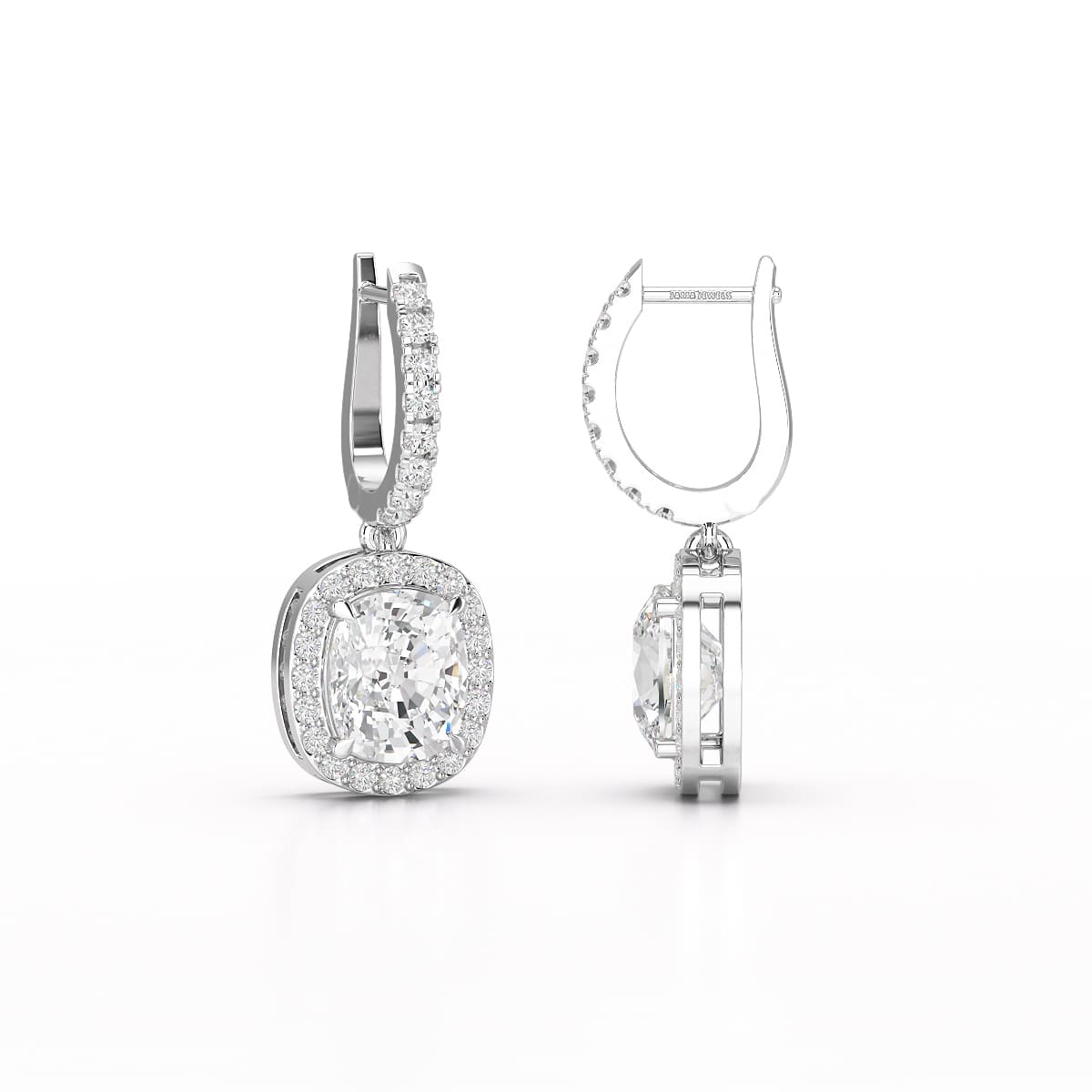 2.34 CT Lab Diamond Dangle Hoop Earrings