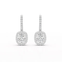 2.34 CT Lab Diamond Dangle Hoop Earrings