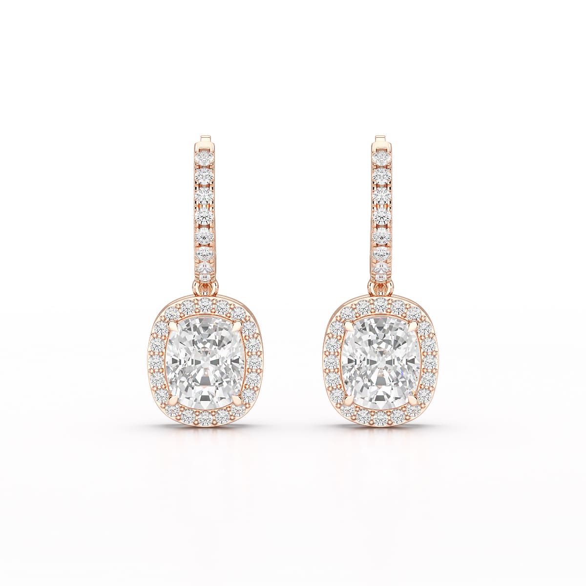 2.34 CT Lab Diamond Dangle Hoop Earrings