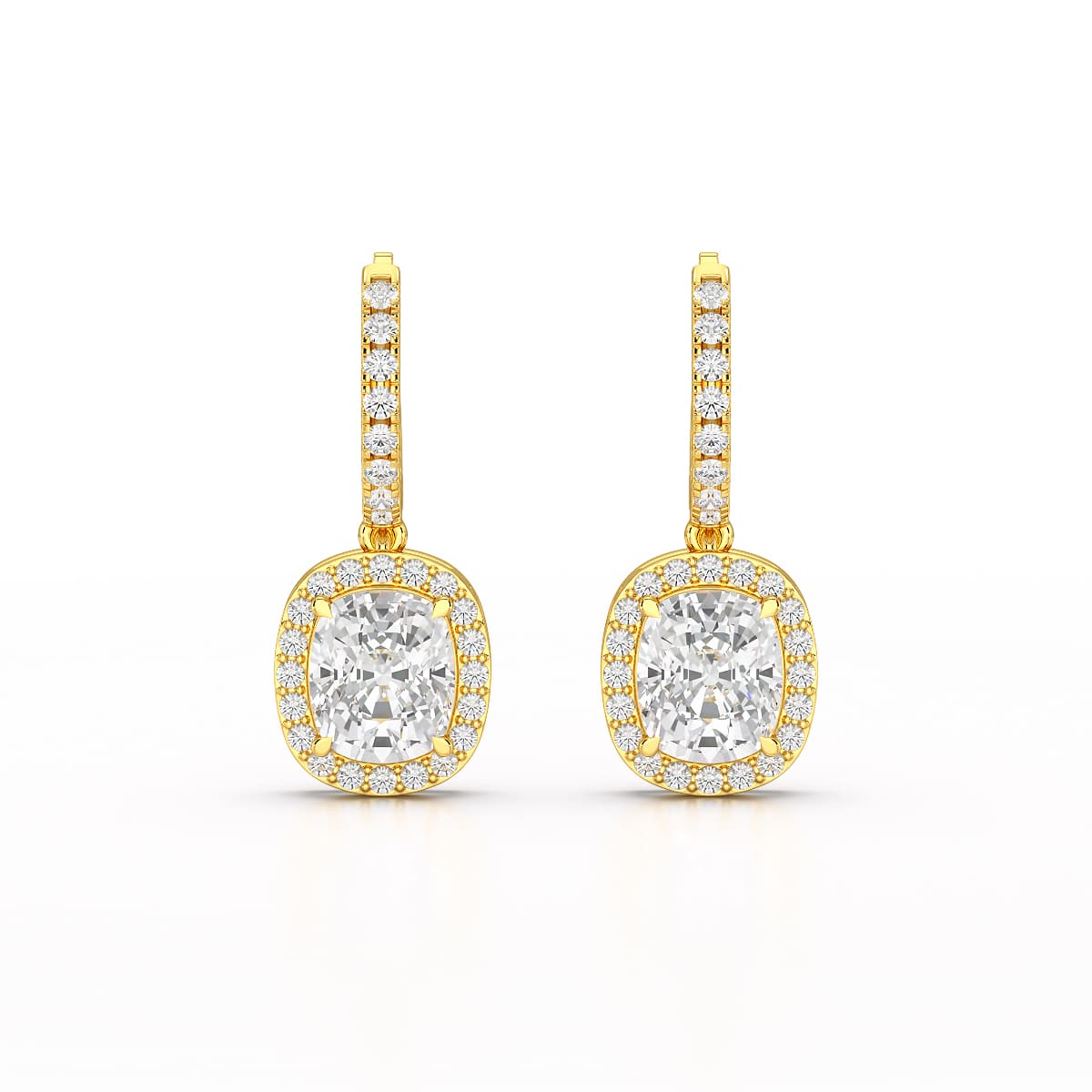 2.34 CT Lab Diamond Dangle Hoop Earrings