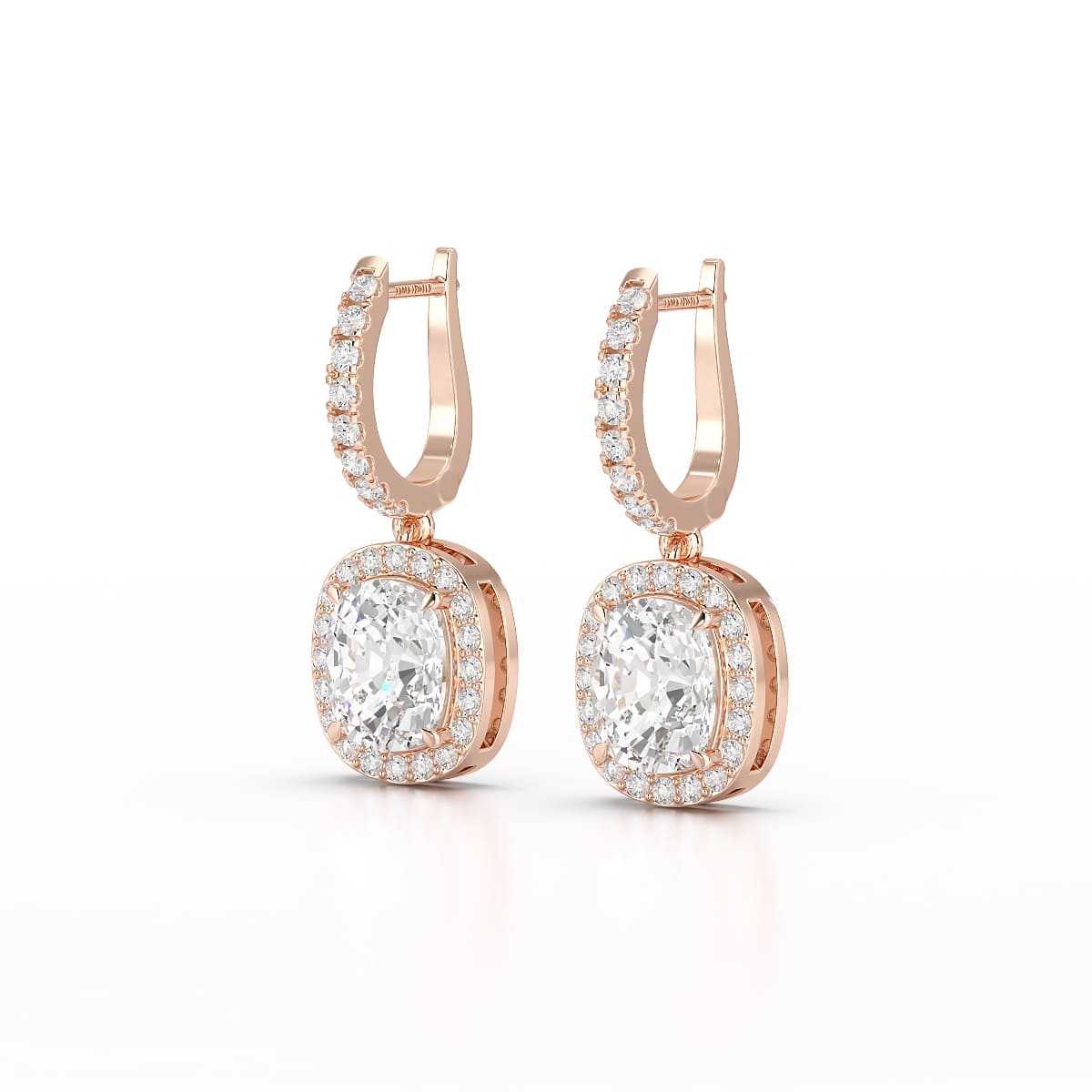 2.34 CT Lab Diamond Dangle Hoop Earrings