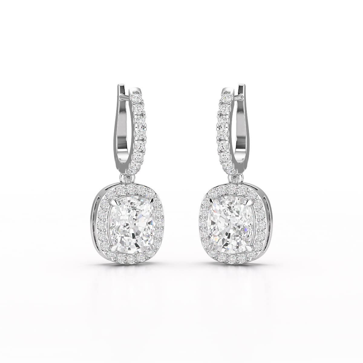 2.34 CT Lab Diamond Dangle Hoop Earrings