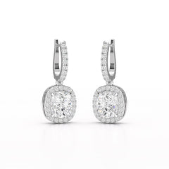 2.34 CT Lab Diamond Dangle Hoop Earrings