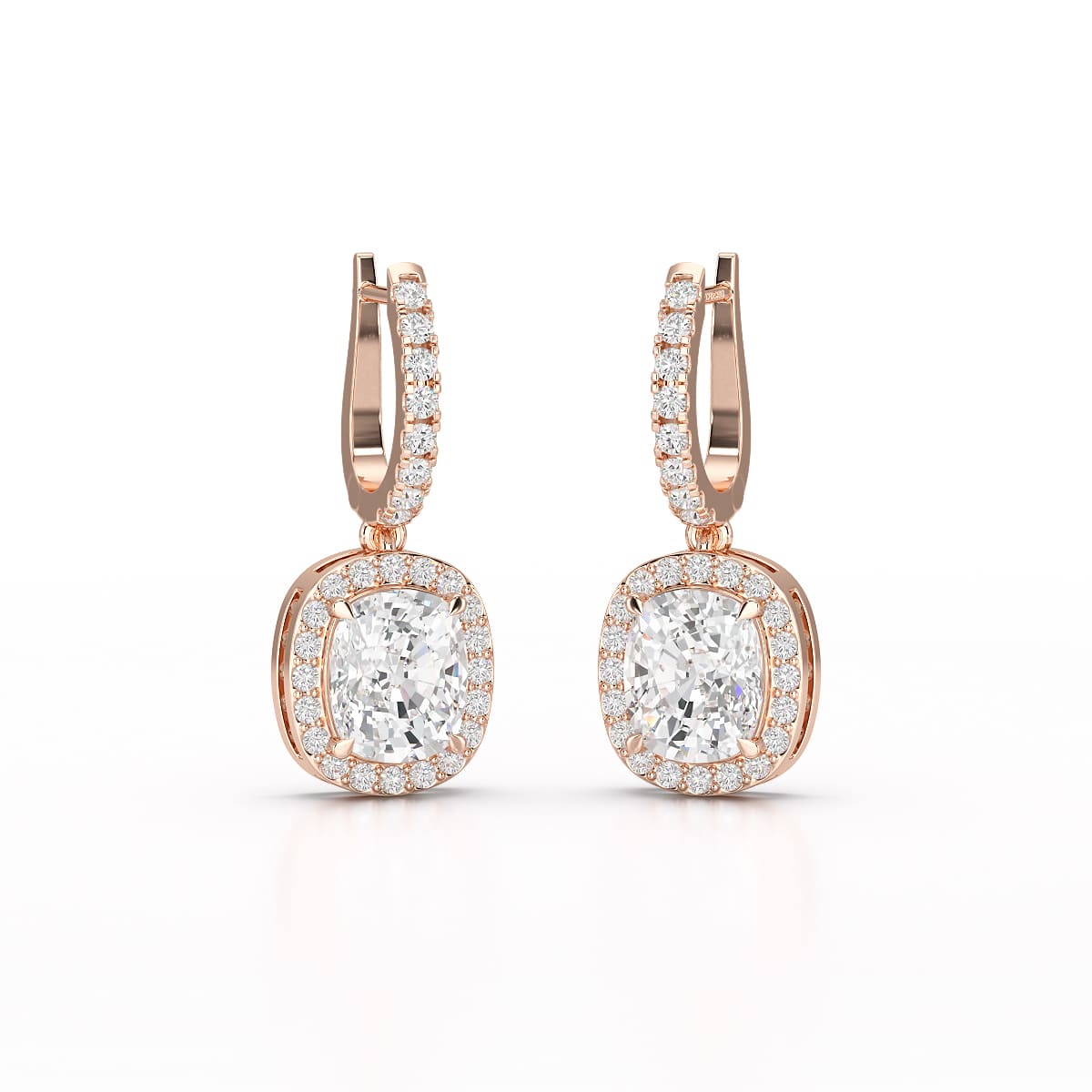 2.34 CT Lab Diamond Dangle Hoop Earrings