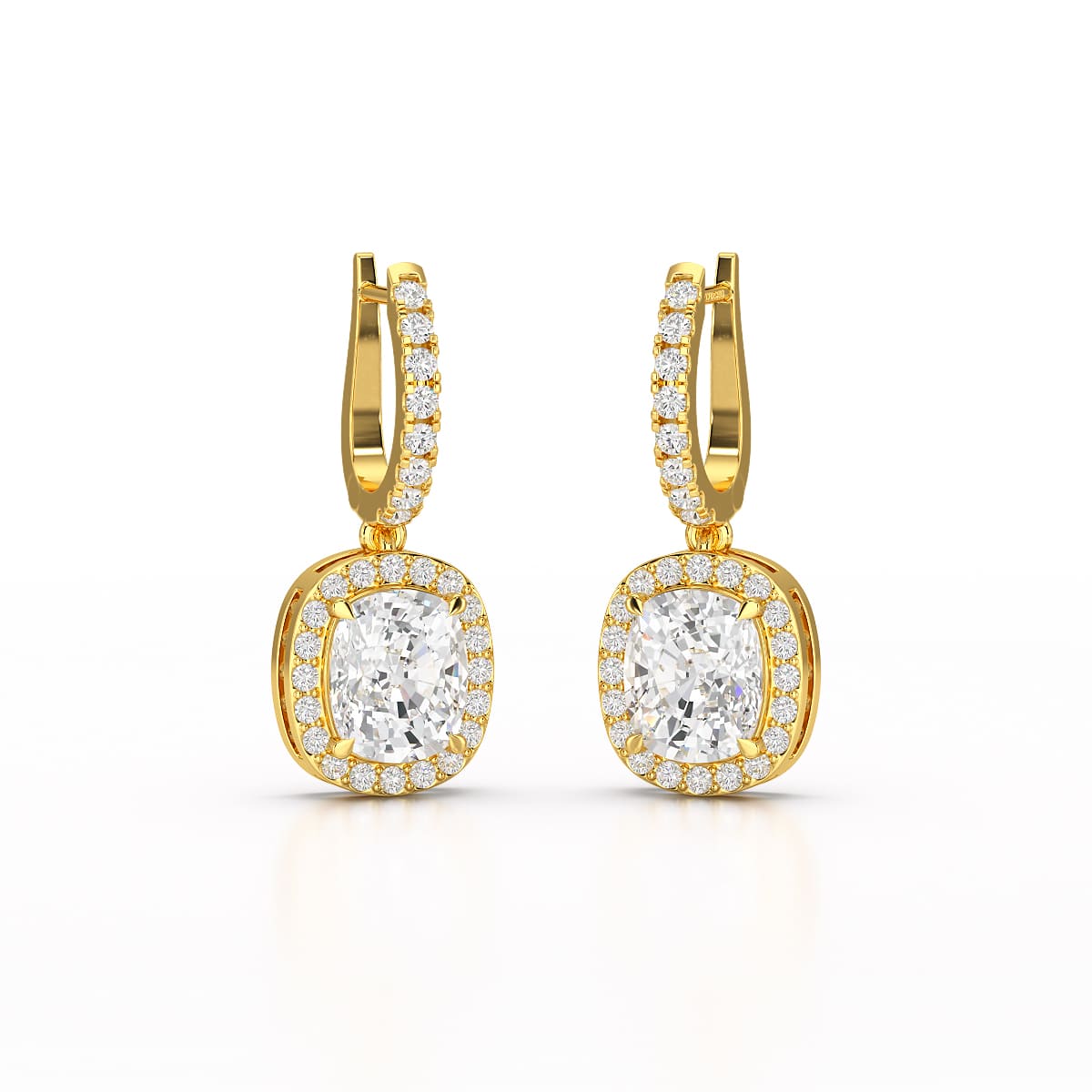 2.34 CT Lab Diamond Dangle Hoop Earrings