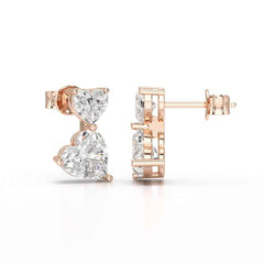 2.34 CT Lab Diamond Heart Cut Earrings Jama Jewels