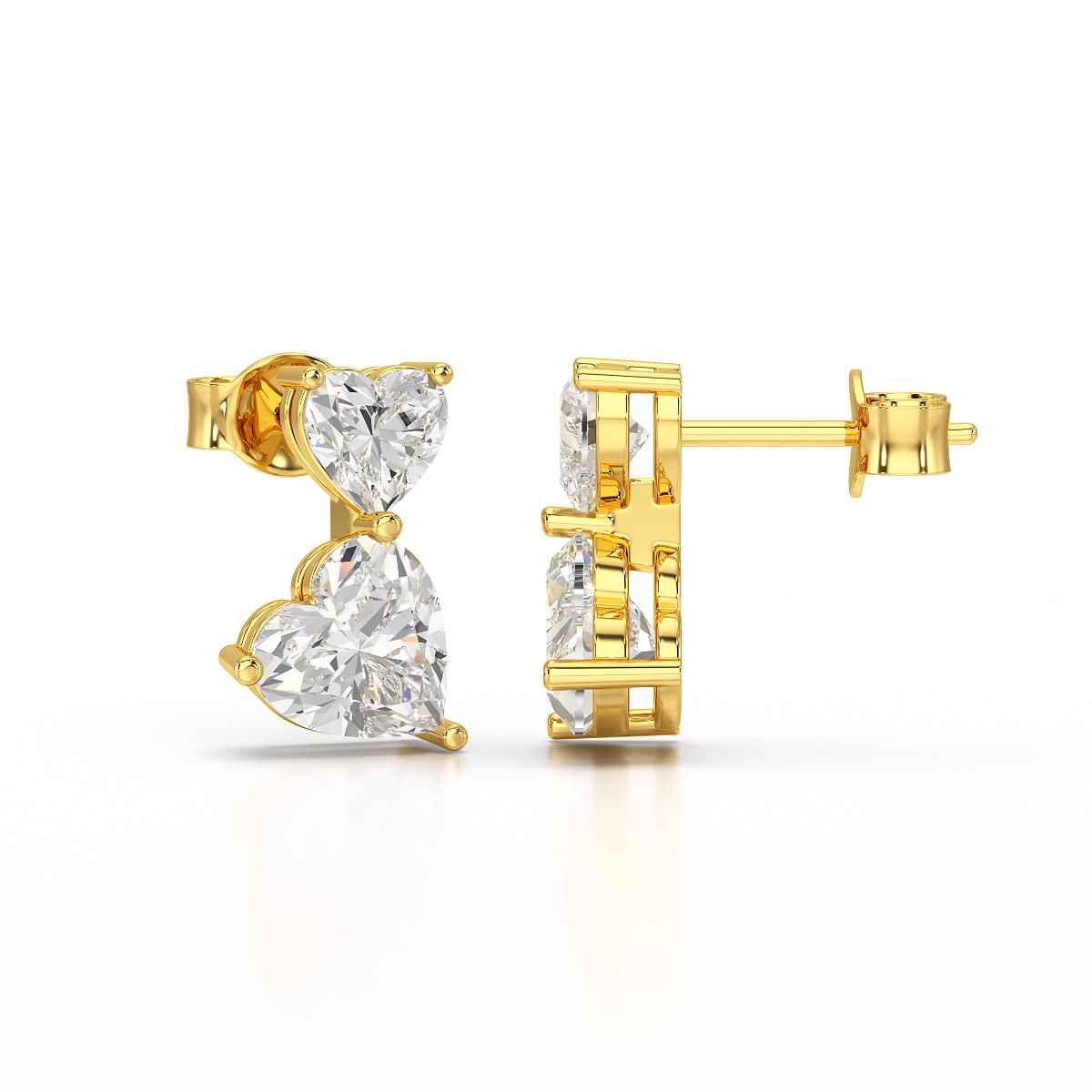 2.34 CT Lab Diamond Heart Cut Earrings