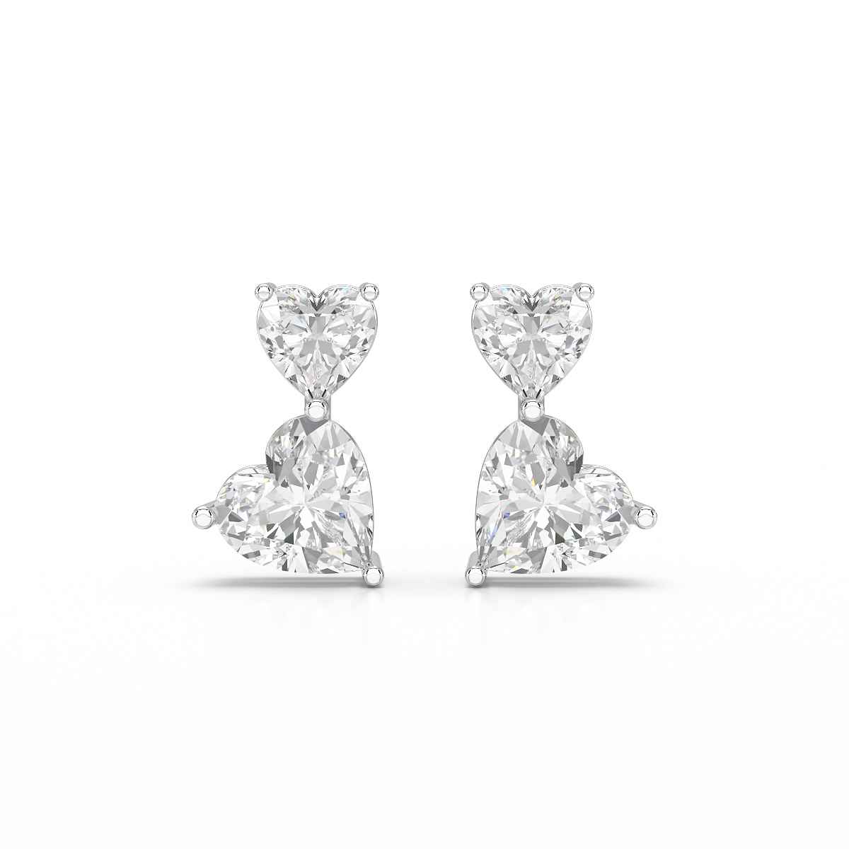 2.34 CT Lab Diamond Heart Cut Earrings