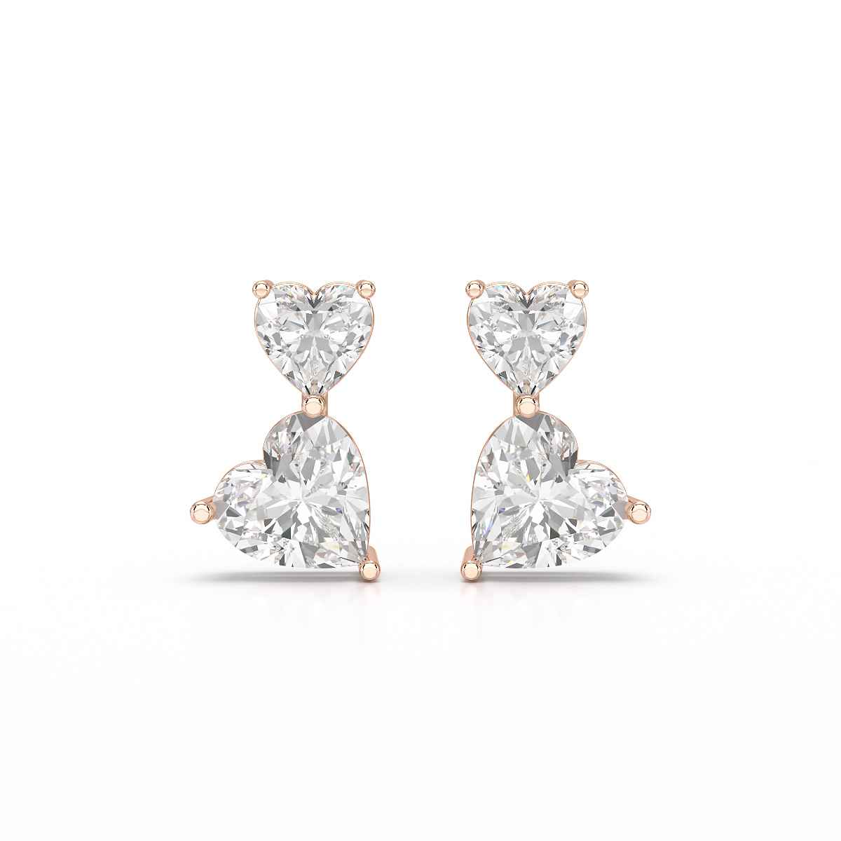 2.34 CT Lab Diamond Heart Cut Earrings