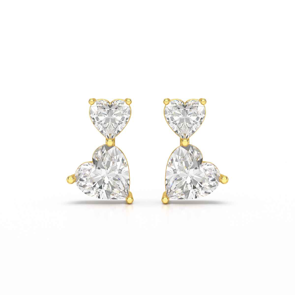 2.34 CT Lab Diamond Heart Cut Earrings